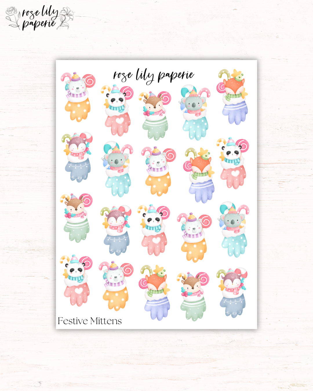 Festive Mittens Sticker Sheet