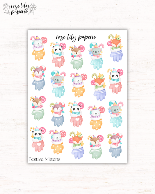 Festive Mittens Sticker Sheet