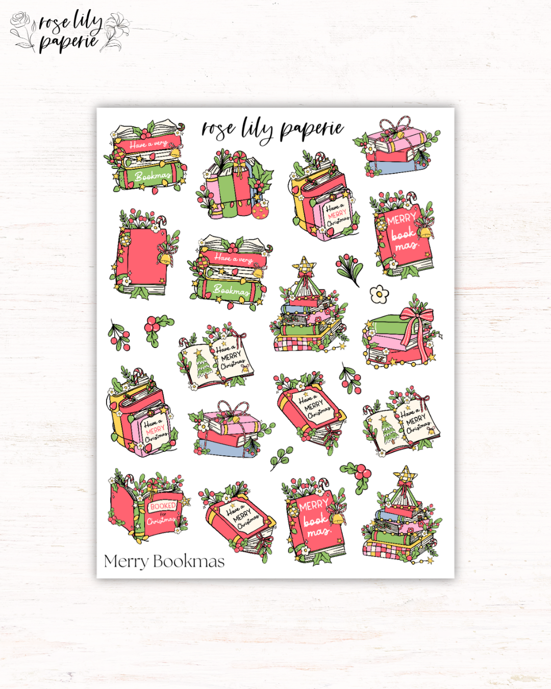 Merry Bookmas Sticker Sheet