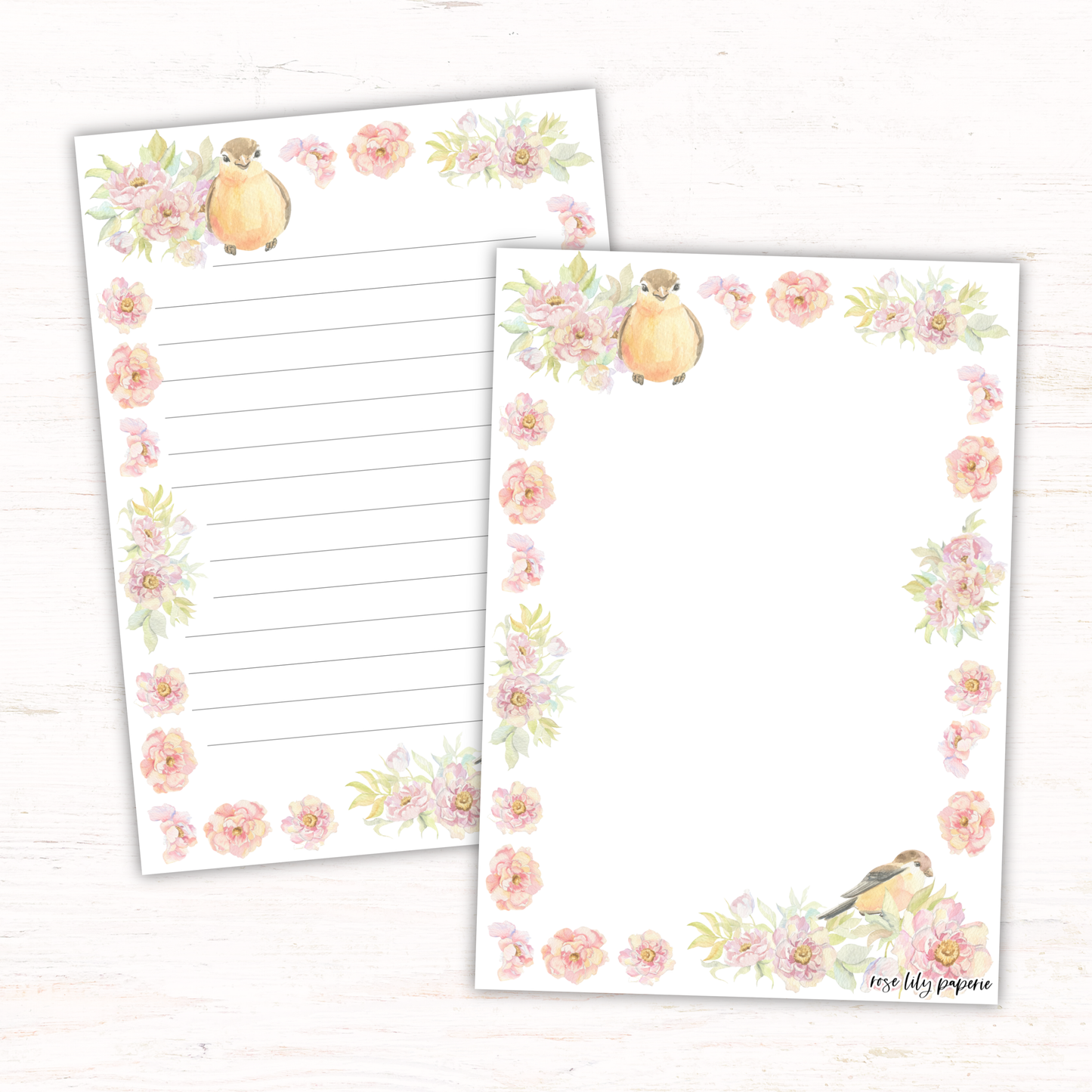Spring Birds Writing Papers