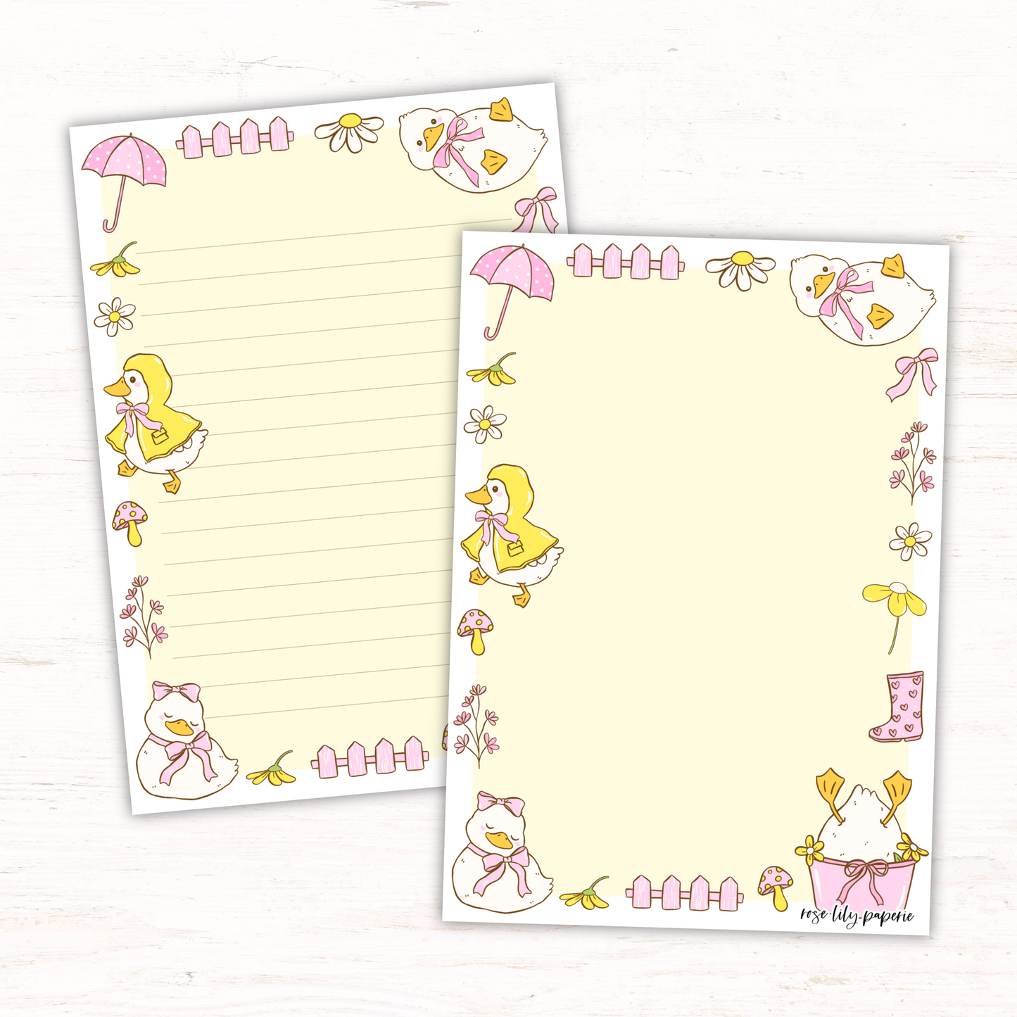 Puddle Ducks Writing Papers