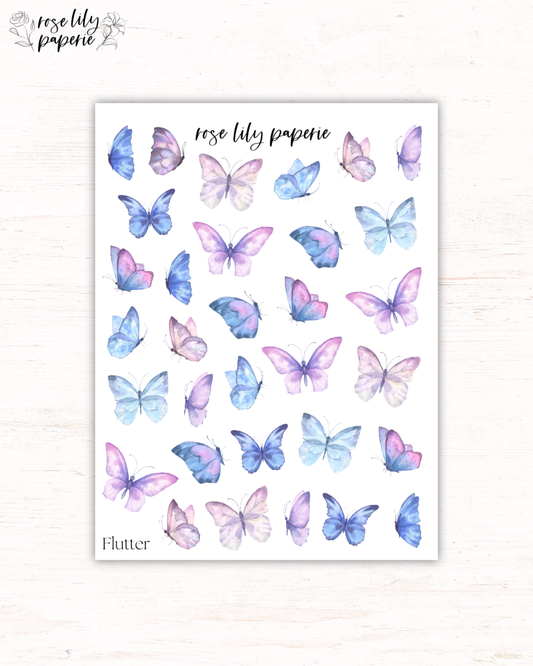 Flutter Butterfly Sticker Sheet