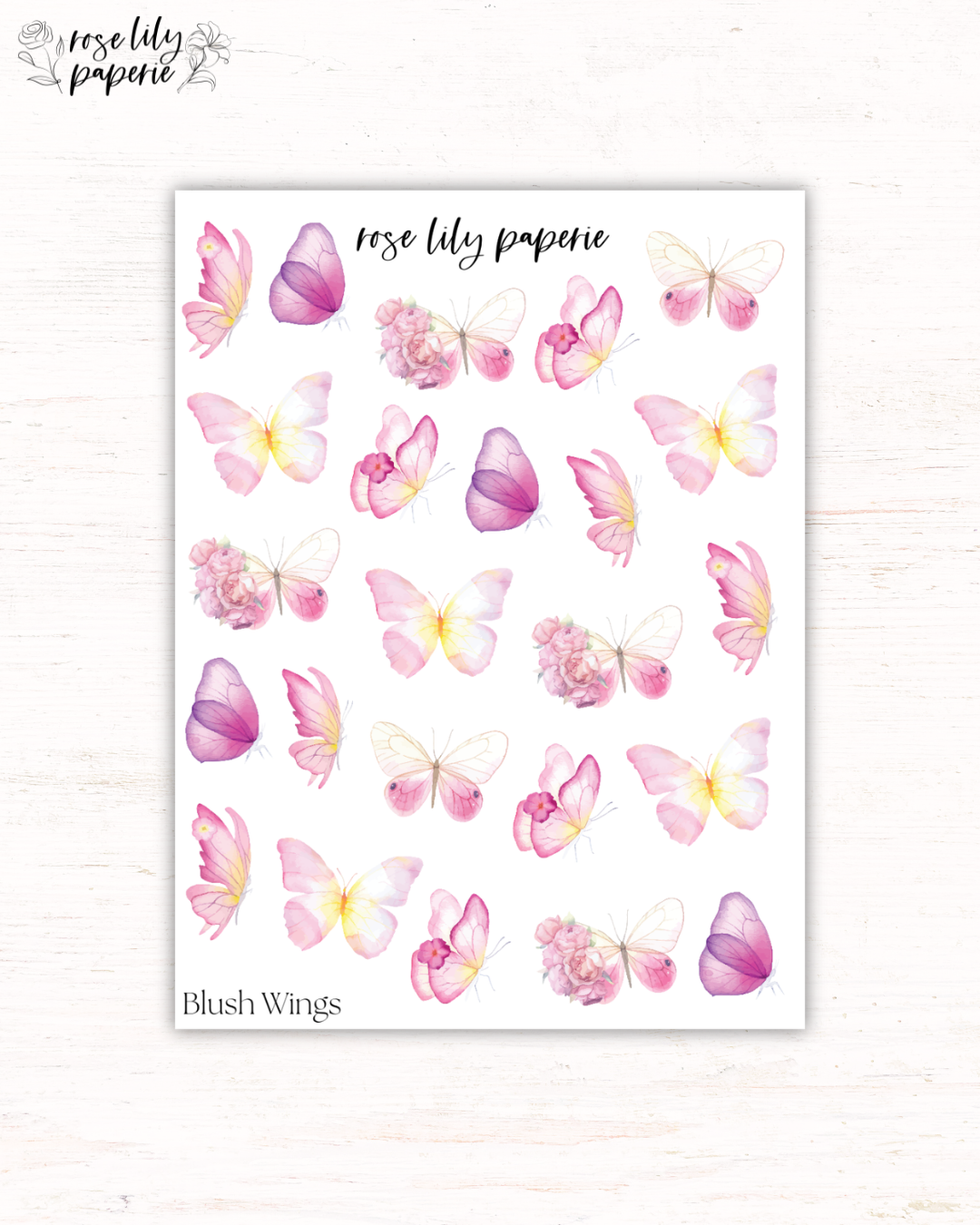 Blush Wings Butterfly Sticker Sheet