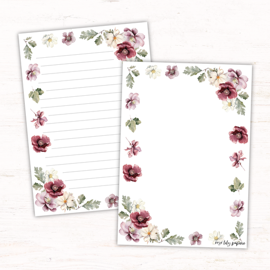 Amelia Florals Writing Papers