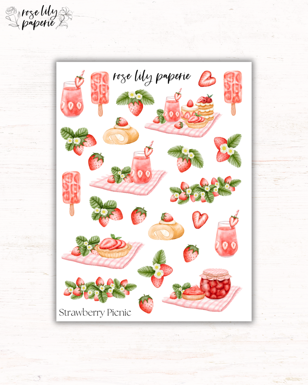 Strawberry Picnic Sticker Sheet