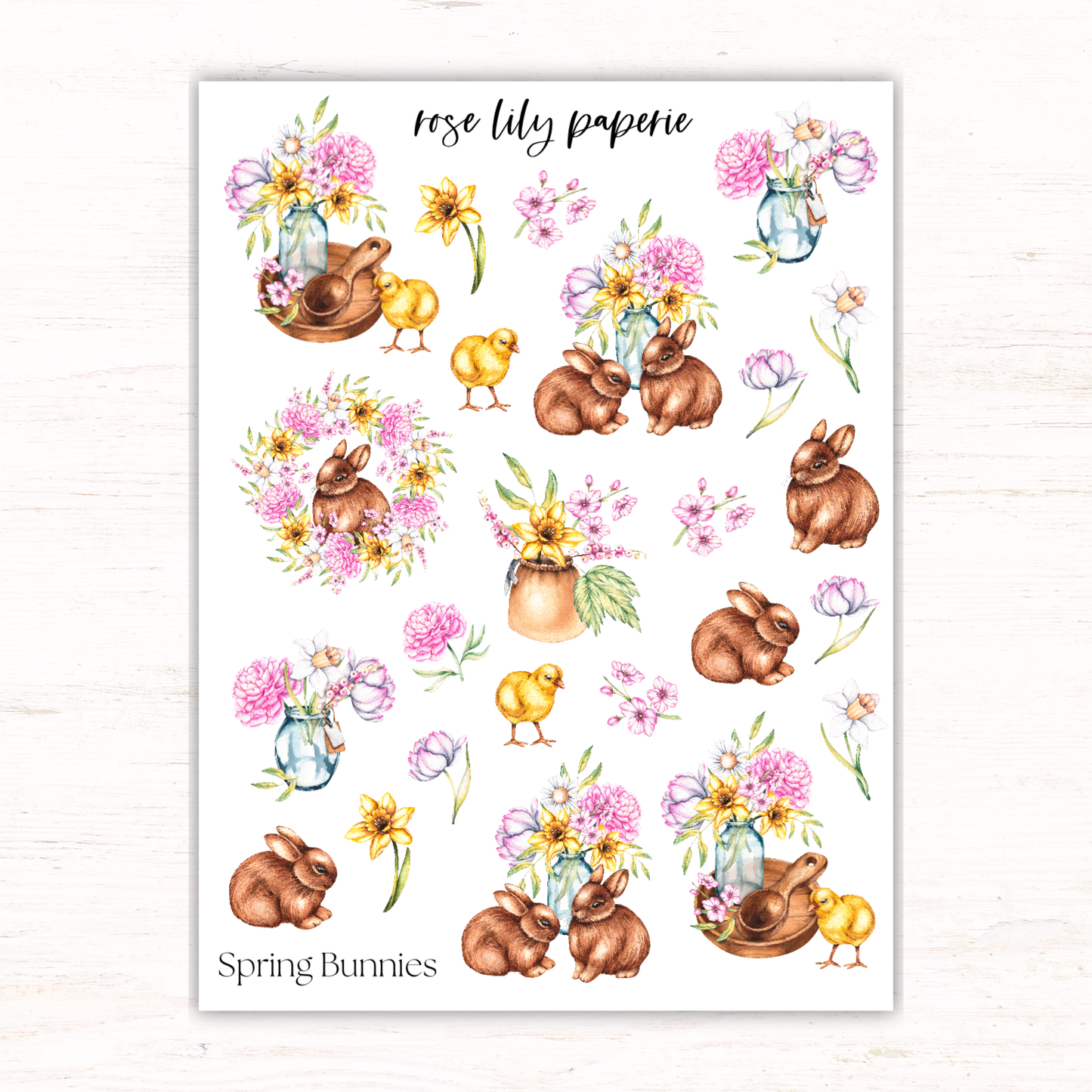 Spring Bunnies Sticker Sheet