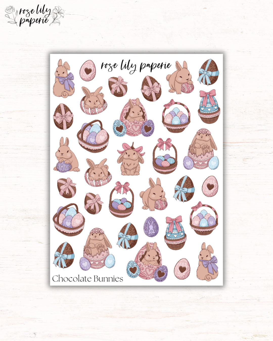 Chocolate Bunnies Sticker Sheet