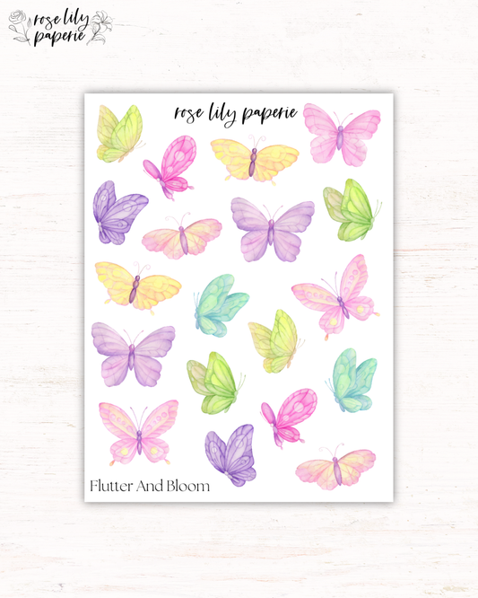 Flutter And Bloom Butterfly Sticker Sheet