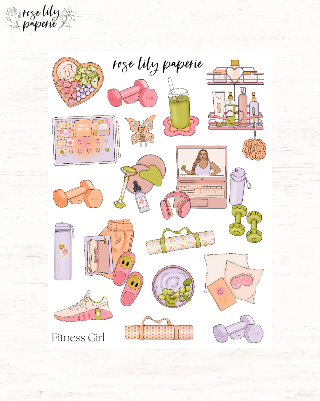 Fitness Girl Sticker Sheet