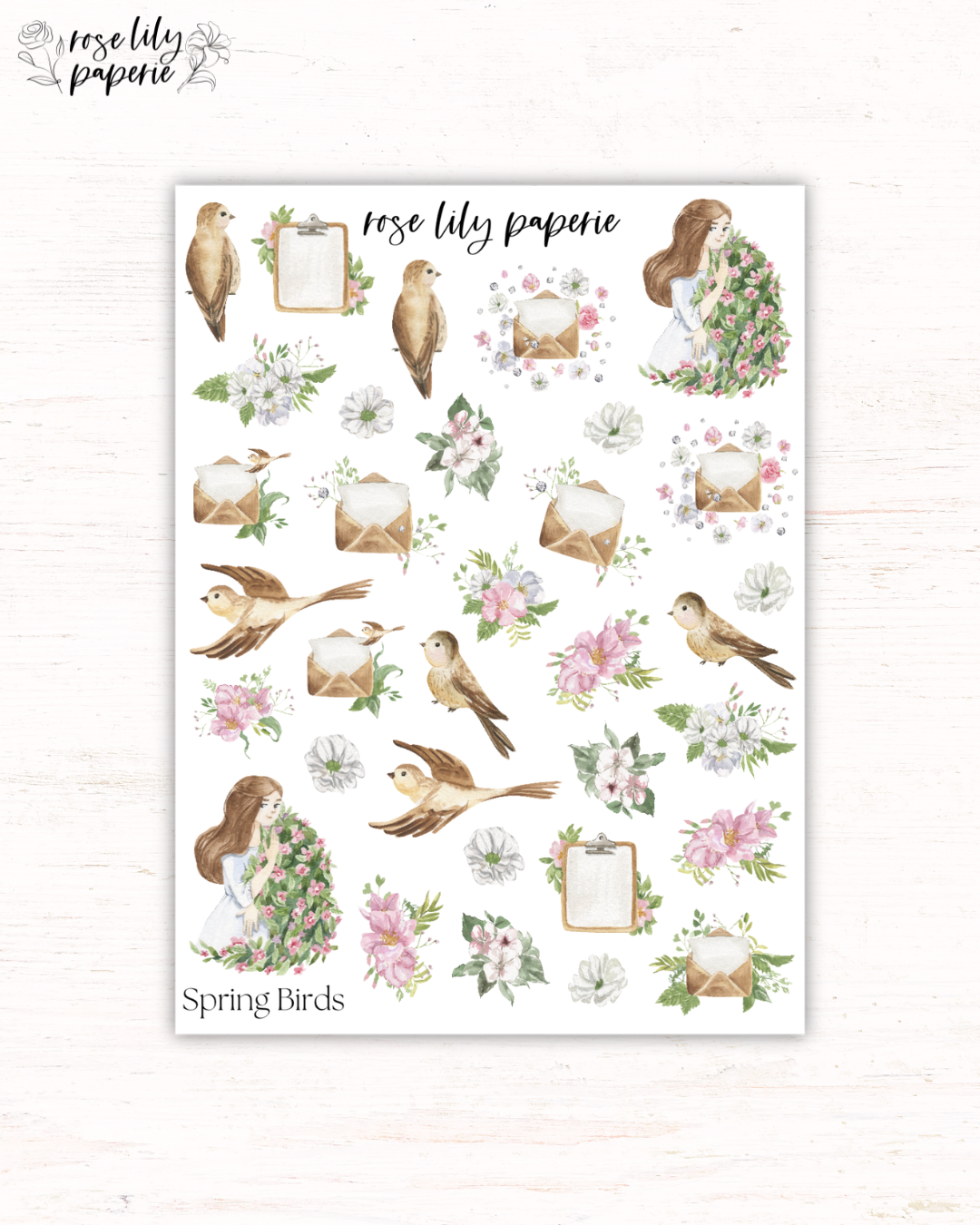 Spring Birds Sticker Sheet