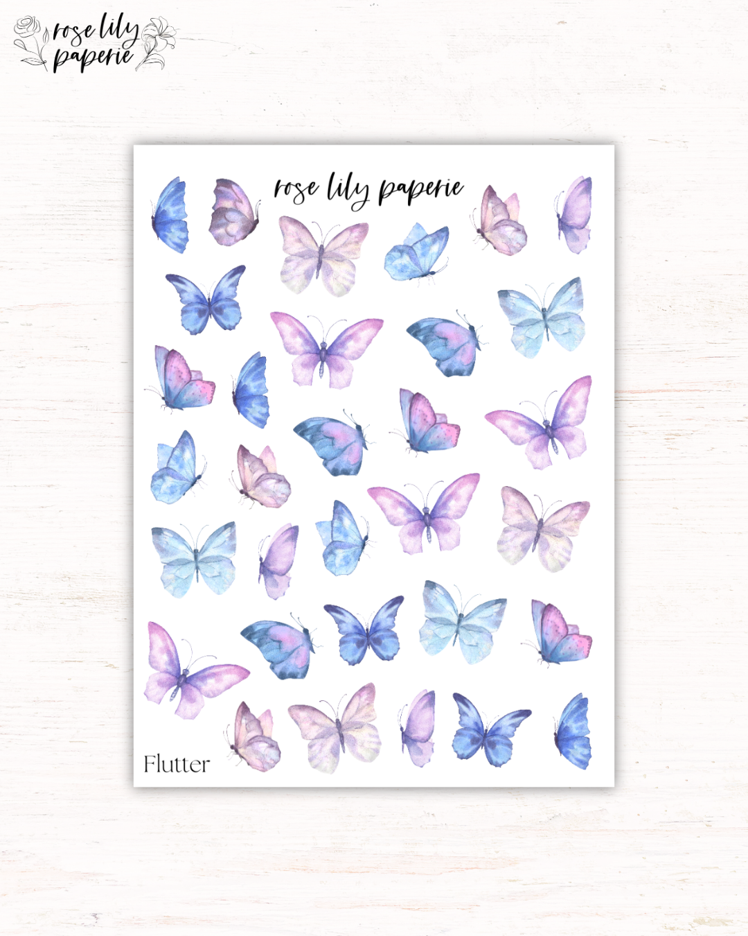 Flutter Butterflies Sticker Sheet