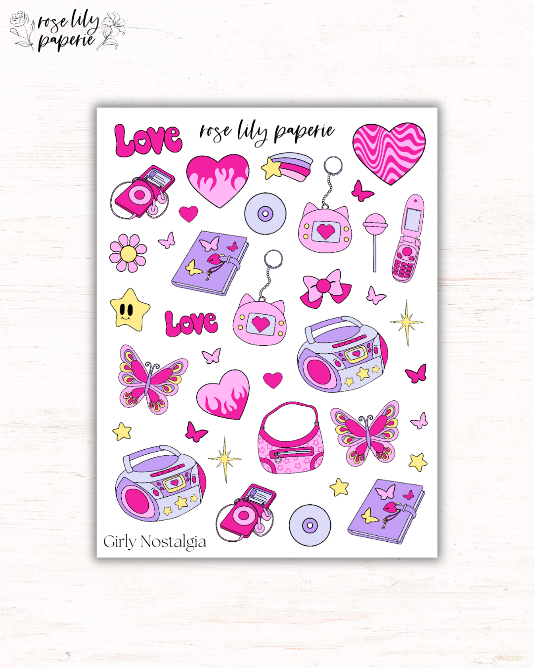Girly Nostalgia Sticker Sheet