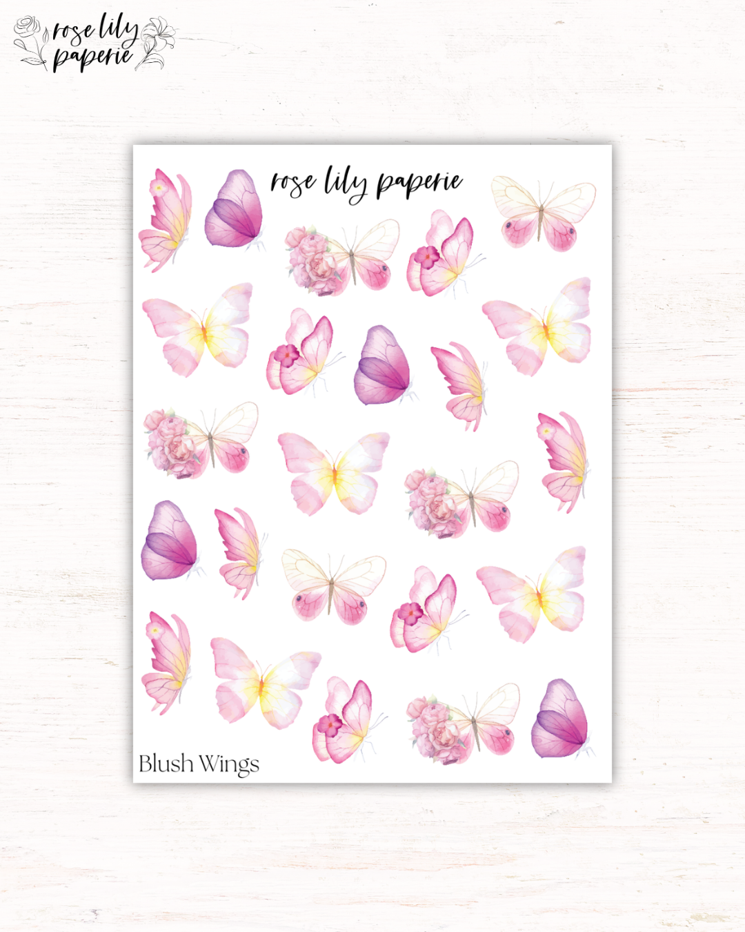 Blush Wings Sticker Sheet