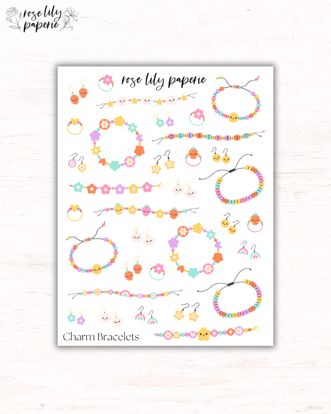 Charm Bracelets Sticker Sheet