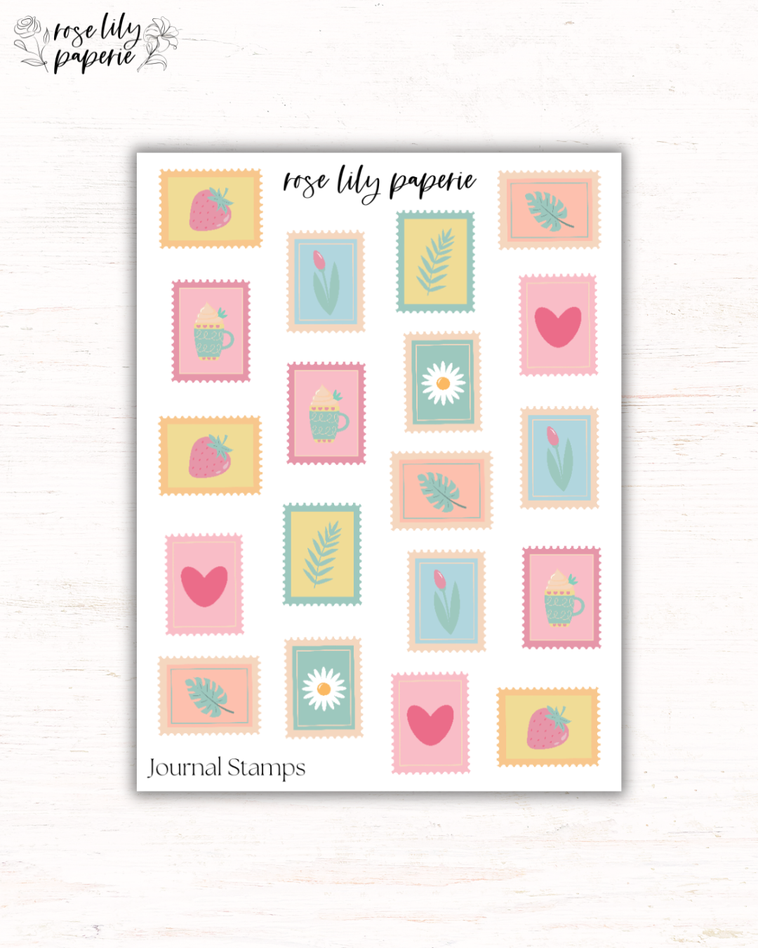 Journal Stamps Sticker Sheet